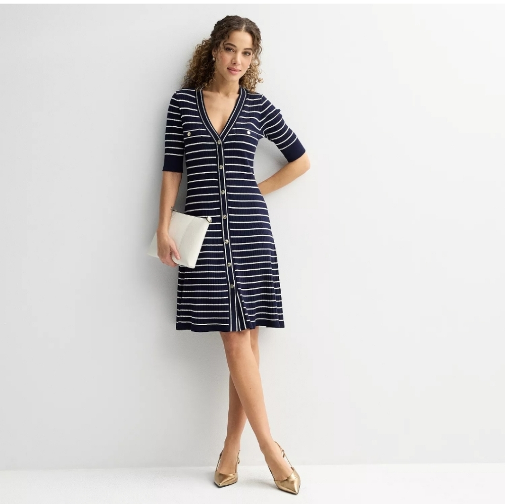 Women's Draper James Elbow Sleeve Button Front Dress